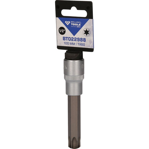 Brilliant Tools Steckschlüssel-Einsatz, Innen-Torx, 100 Millimeter lang, TX60