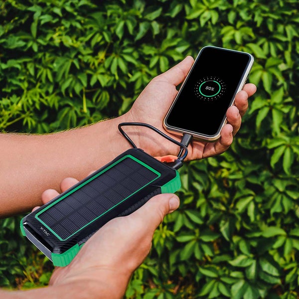 Solar Wireless Power Banks Ladegerät - 10000mAh - Schwarz