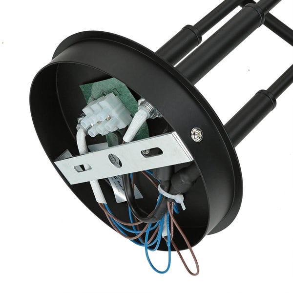 Detailaufnahme der Verkabelung einer Deckenleuchte