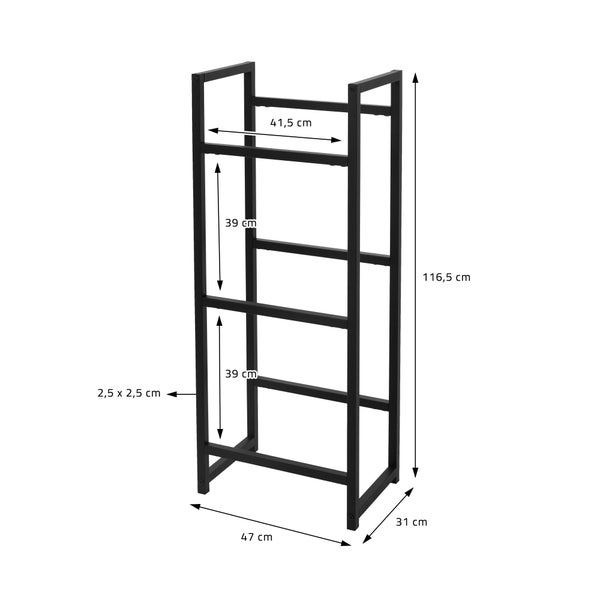 ML-Design 4er Set Getränkekistenregal für 3 Kisten, 47x31x116,5 cm, Stahl, freistehend, stabil, Standregal für Getränkekisten, Getränkeregal Kastenregal Kistenregal Getränkekistenständer Kistenständer