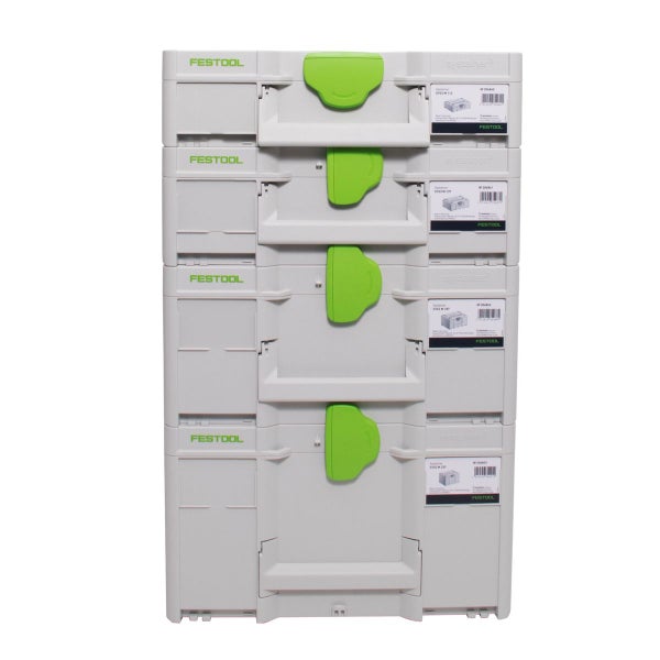Festool Systainer Set SYS3 M 237 ( 204843 ) + SYS3 M 112 ( 204840 ) + SYS3 M 137 ( 204841 ) + SYS3 M 187 ( 204842 ) Werkzeugkoffer koppelbar