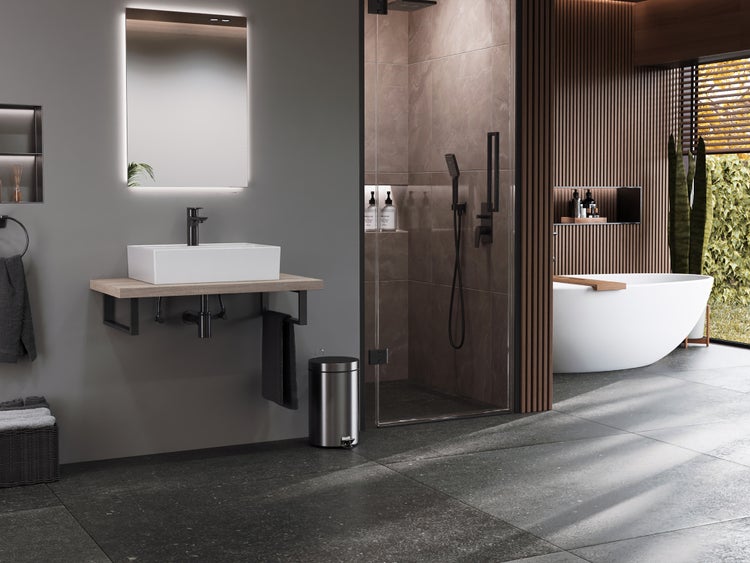 Aqua Bagno Basic Plan Waschbecken 10.16.30.02.2 – 50 x 38 cm – Weiß Hochglanz – Keramikbecken mit Hahnloch & Überlauf