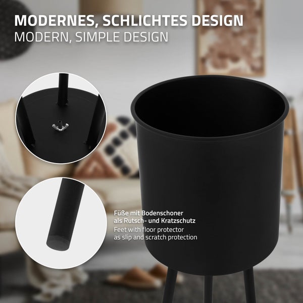 ML-Design Blumenständer 4er Set, Schwarz, 22x22,5x66 cm/23x26x79 cm, aus Stahl, Metallgestell Pflanzenständer, Blumentopfhalter 4-tlg, Blumentopfständer, Blumenhocker Pflanztopf Deko Pflanztopfhalter