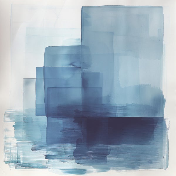 Abstraktes Gemälde mit überlappenden Rechtecken