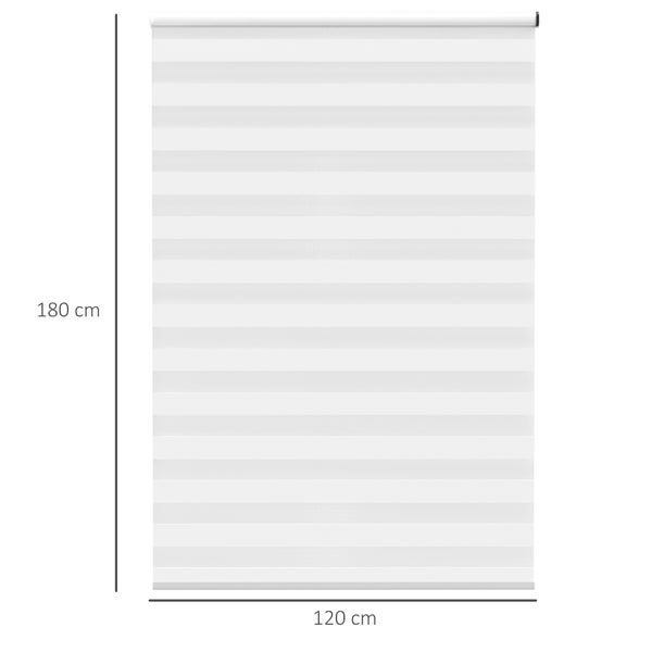 HOMCOM, Elektrischer Rollo, Fensterrollo mit Fernbedienung, 120L x 7B x 180H cm, Polyester, Weiß