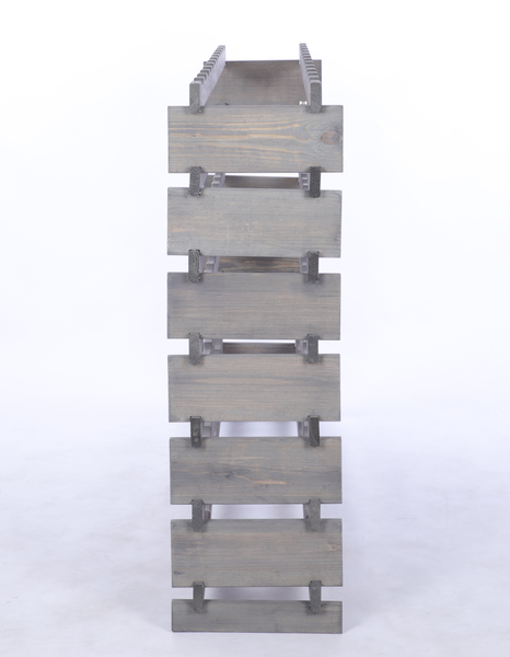 Weinregal VINOTECA FLEX PRO HxBxT 93x123x28cm 84 Flaschen auf 7 Ebenen Massives Kiefernholz Grau