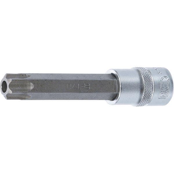 BGS Bit-Einsatz Länge 110 mm Antrieb Innenvierkant 12,5 mm (1/2) T-Profil (für Torx) mit Bohrung T70 - 5103-TB70