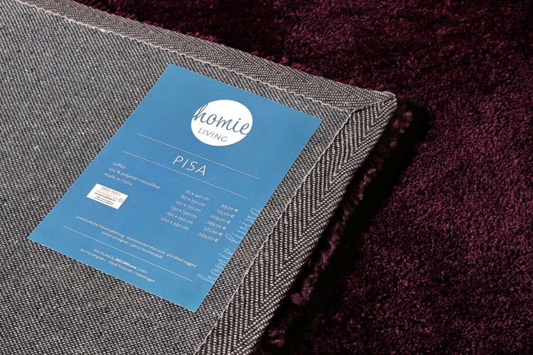 Teppich Bordeaux Rot Hochflor Pisa Homie Living 80x150 cm