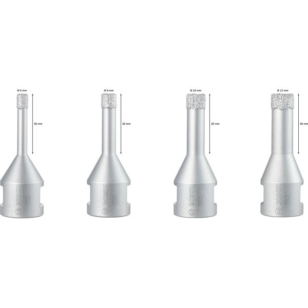 Bohrer-Set von Bosch Pro für Glas mit Durchmessern von 6, 8, 10 und 12 Millimeter