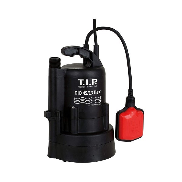 T.I.P. DIO 45/13 Flex Tauchpumpe - 2.700 L/Std. - 350W - Förderhöhe 13 m - Mit Schwimmer - Regenwasserpumpe - Hochdruckpumpe