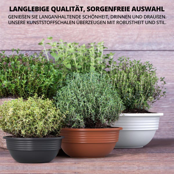 Plastard Blumenschale Anthrazit Ø 45 cm Pflanzschale Schale