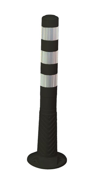 UvV Premium Poller Absperrpfosten 75 cm schwarz flexibel starke Reflektion RA2/C Reflexfolie / 5 Pfosten
