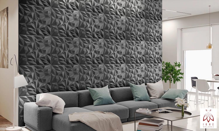 Polystyrol XPS Styropor 3D Paneelen Deckenpaneelen Dekoren 50x50cm 3mm stärke Mirror Schwarz
