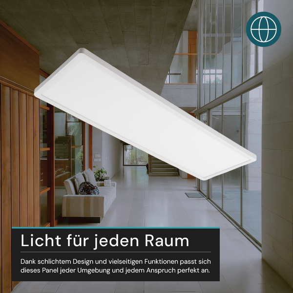 Deckenleuchte in einem modern eingerichteten Wohnraum