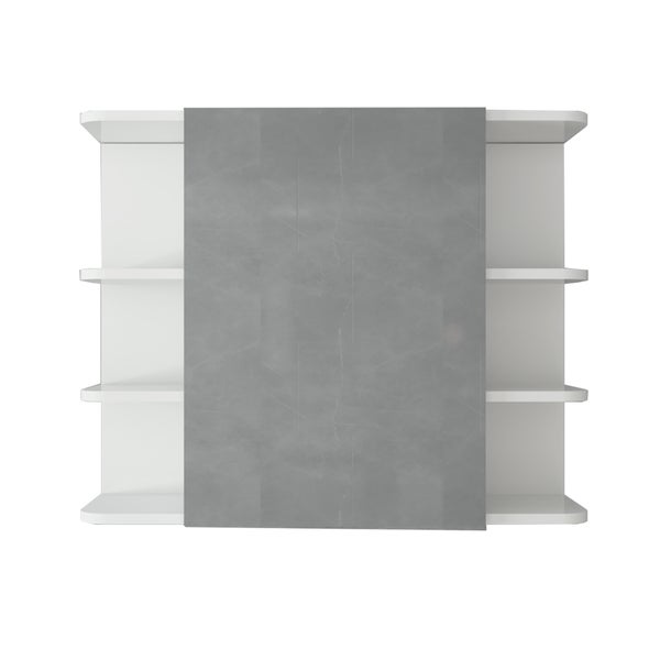 ML-Design Badmöbel-Set 2-teilig, Badezimmermöbel Set Badezimmerset Badmöbel Set, Waschtisch mit Unterschrank Spiegelschrank Hängeschrank Badezimmerschrank Badschrank, Stil Modern, Weiß, Holz, Stauraum