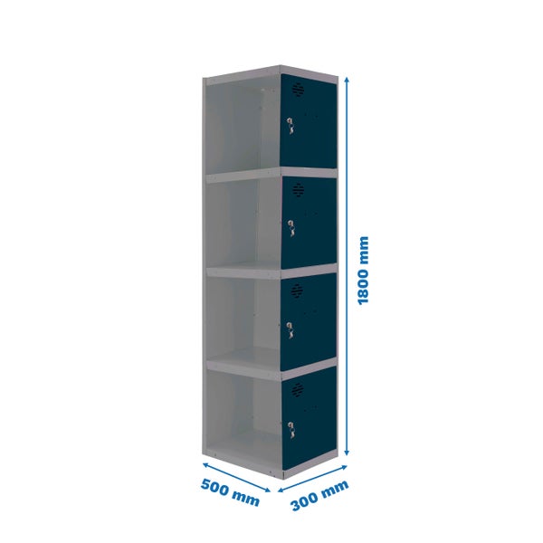 Metall Mehrzweckschrank mit vier Fächern und den Maßen 1800 mm x 500 mm x 300 mm