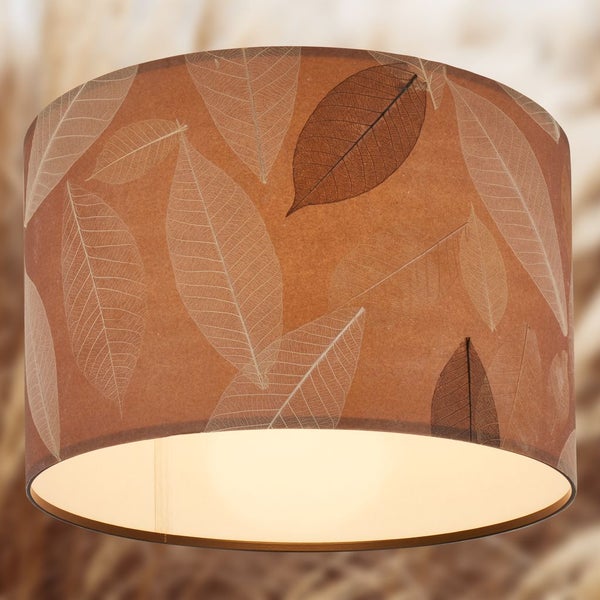 Briloner Mata Deckenlampe, Blätterdekor, Boho-Stil, E27 Fassung, Caffefarben, Ø35 x 28 cm