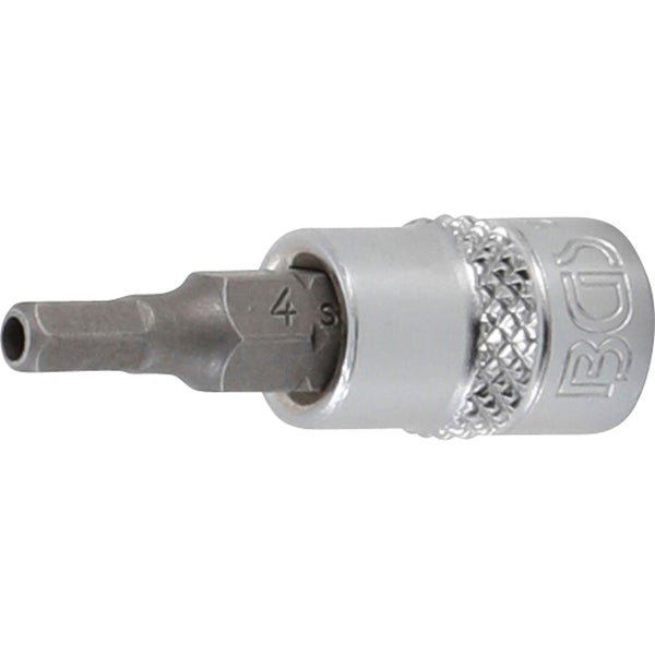 BGS Bit-Einsatz Antrieb Innenvierkant 6,3 mm (1/4) Innensechskant mit Bohrung 4 mm - 5156-4