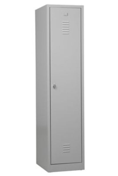 PROREGAL Garderobenspind Camel 1-Fach Mit Pro-Aufteilung HxBxT 180 x 41 x 50 cm Vorhängeschloss Grau