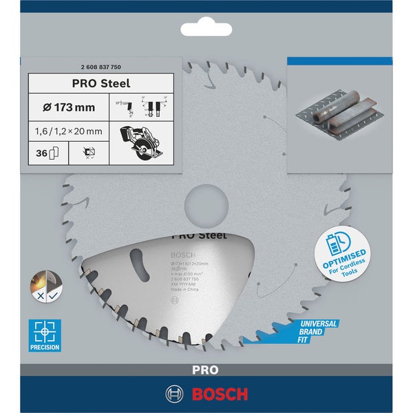 Bosch PRO Steel cordless Blatt für Kreissägen 173 x 1,6 x 20 mm - 2608837750