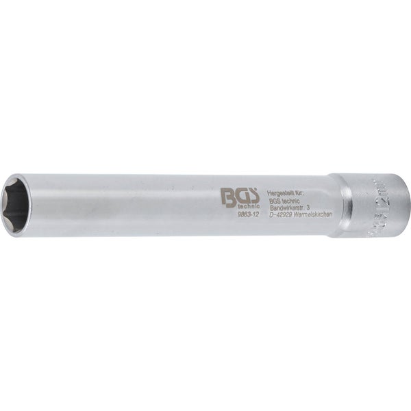 BGS Steckschlüssel-Einsatz Sechskant extra tief Antrieb Innenvierkant 10 mm (3/8) 12 mm - 9863-12