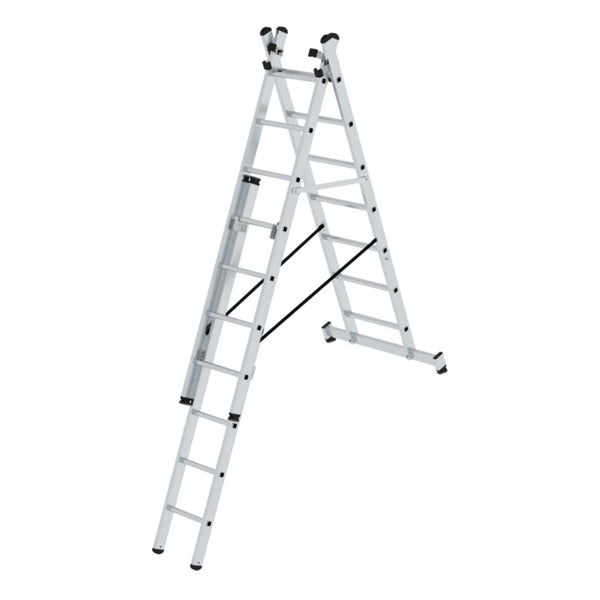 PROREGAL Mehrzweckleiter 3-Teilig mit Traverse 3 x 7 Sprossen