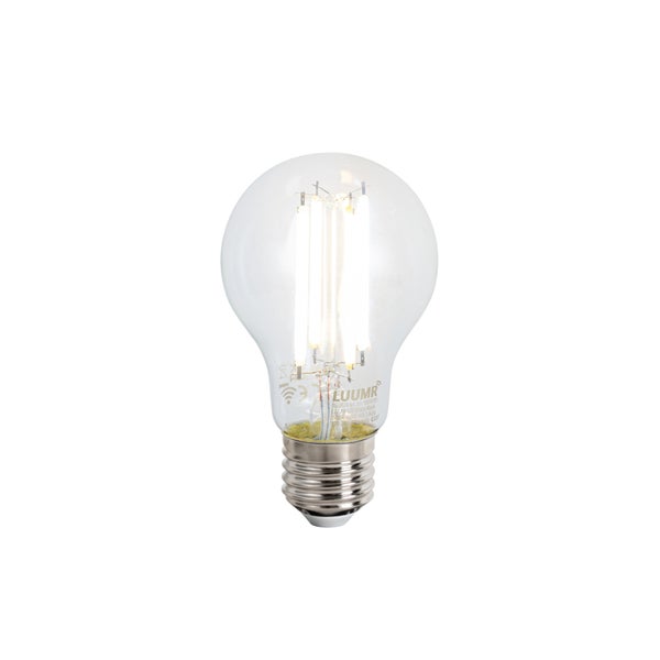 LUUMR Smart LED Leuchtmittel A60 E27 7 Watt 806 Lumen abstimmbar weiß von 2700 bis 6500 Kelvin mit WiFi-Funktion.