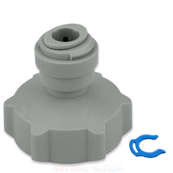 Kunststoff Anschlussadapter fuer Wasserfilter mit Sicherungsclip