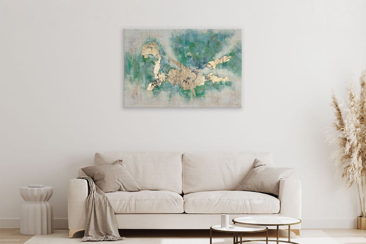 Handgemaltes Gemälde Acrylfarbe 120x80cm Beige