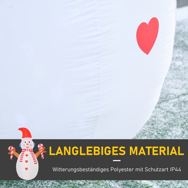 HOMCOM Weihnachtsdeko, 180 x 100 x 240 cm, Polyester, Weiß+Rot