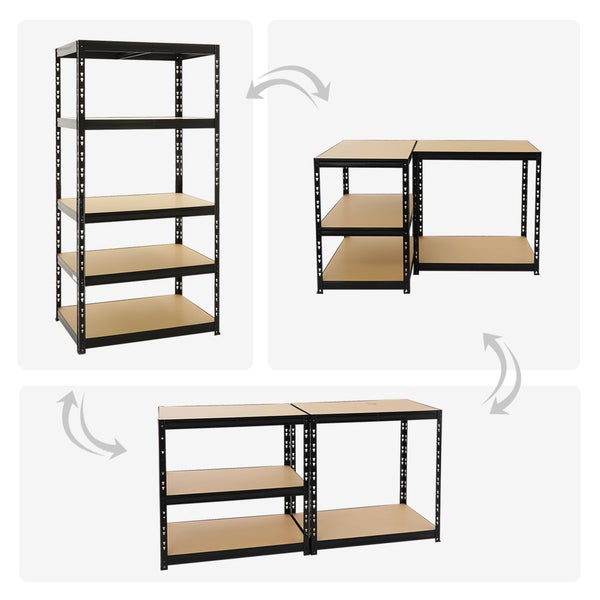 PROREGAL Mega Deal 3x Schwerlastregal Tiger HxBxT 180 x 100 x 60 cm Fachlast 265 kg 5-Ebenen Schwarz