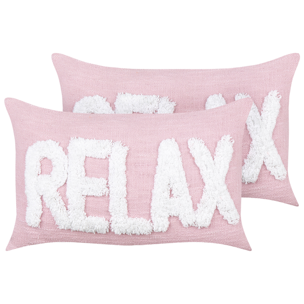 Dekokissen 2er Set RELAXIFY Baumwolle 30 x 50 cm Pastellrosa