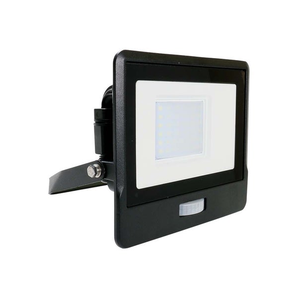 V-TAC VT-138S-B - LED-Flutlichtstrahler mit PIR-Sensor - Schwarz - Samsung - IP65 - 30W - 2340