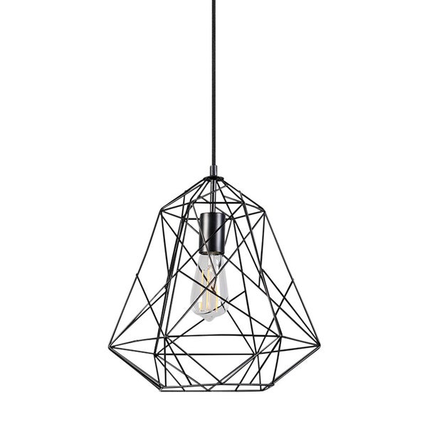 Geometrische Pendelleuchte mit Glühbirne
