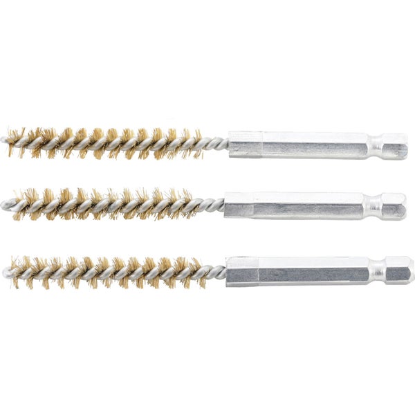 BGS Messingbürste 8 mm Antrieb Außensechskant 6,3 mm (1/4) 3tlg. - 3078-8-M