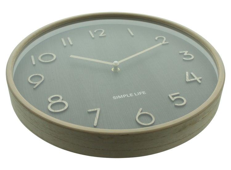 FRANK FLECHTWAREN | Wanduhr Simple Life, MDF, KUNSTSTOFF, 38 x 8 x 38 cm