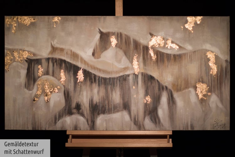 Handgemaltes Gemälde Acrylfarbe 120x60cm Beige