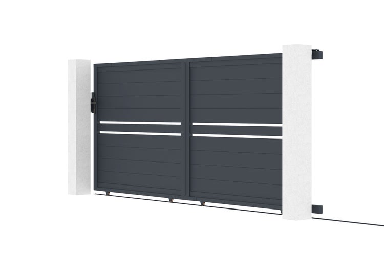 Schiebetor 4m CIMONE H.160 graues Aluminium