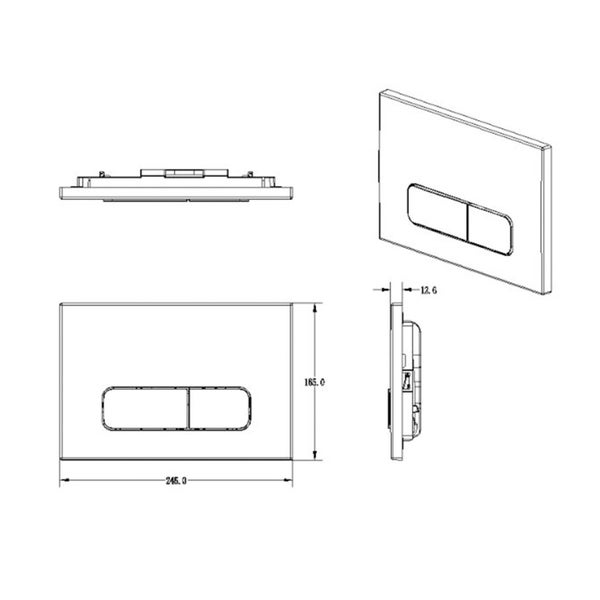 Drückerplatte Weiß Matt Kompatibel zu Geberit Duofix Sigma / DELTA 2 Mengenspülung