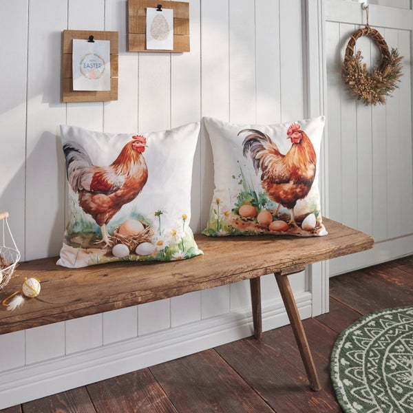 FRANK FLECHTWAREN|Kissenhülle Landidylle, 2er Set, 45 x 45 cm, POLYESTER