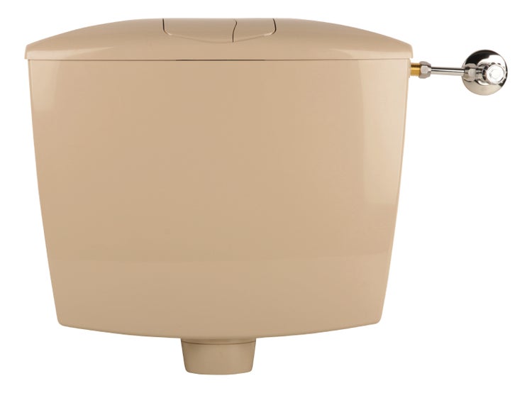 Sanitop-Wingenroth Spülkasten Karat | Tiefspülkasten mit Zwei-Mengen-Technik | 3,5 oder 6 - 9 l | Geräuscharm und vollisoliert | Variabler Anschluss | Beige | 21053 9