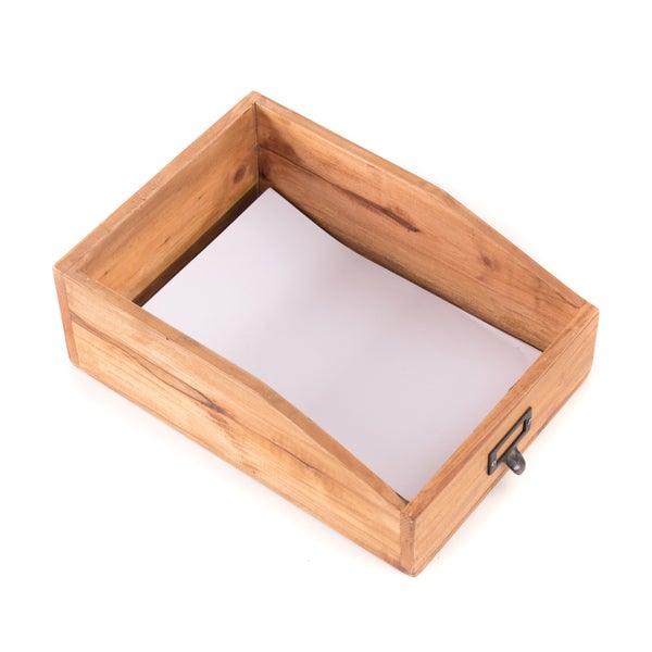 Dokumentenablage Carta Mahagoni Holz, etikettierbarer Griff 08 honigfarben gewachst