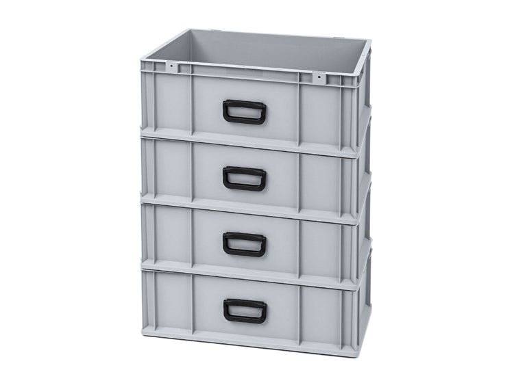 PROREGAL Spar Set 4x Eurobox Nextgen Portable Uno HxBxT 22 x 40 x 60 cm 44 Liter Eurobehälter Transportbox Transportbehälter Stapelbehälter