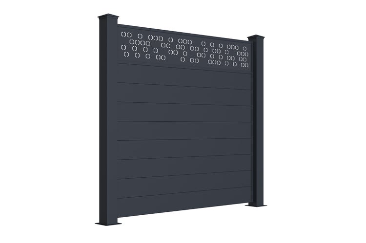 Sichtschutzzaun aus Aluminium ADULA 190H170 Grau