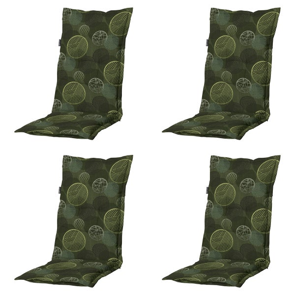 Hochlehnerauflage Kreis grün - Ca. 123x50 cm - 4er-Set