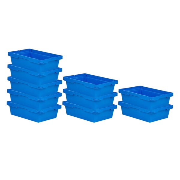 PROREGAL Mega Deal 10x Conical Mehrweg-Stapelbehälter Blau HxBxT 17,5 x 40 x 60cm 29 Liter Lagerbox  Eurobox  Transportbox  Transportbehälter