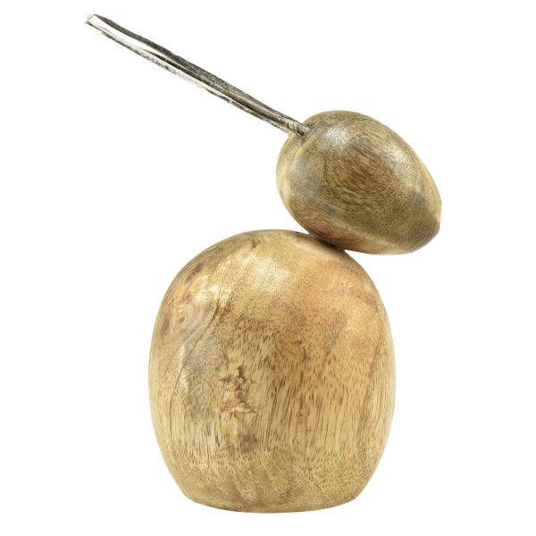 Dekorationsobjekt aus Holz mit Metallelement