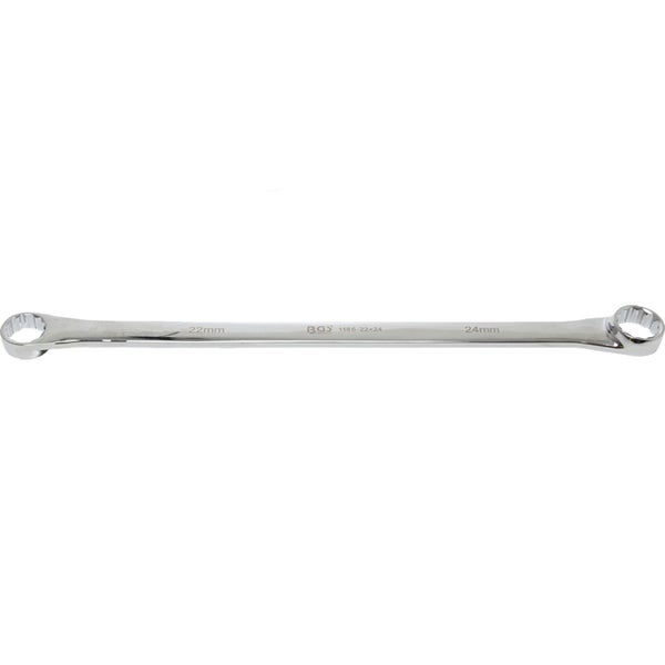 BGS Doppel-Ringschlüssel extra lang SW 22 x 24 mm - 1186-22x24