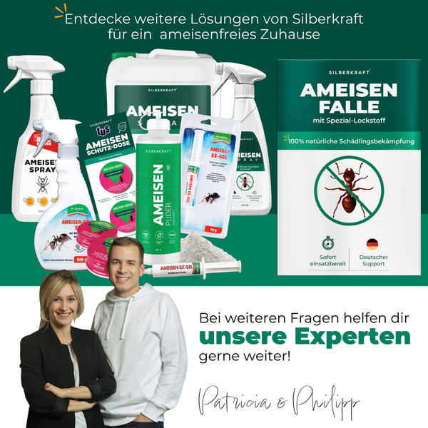 Produktübersicht von Silberkraft Ameisenbekämpfungsmittel zur Anwendung im Haus