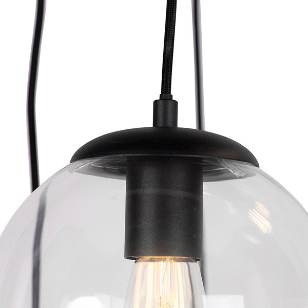 Art Deco Hängelampe schwarz 7-Licht - Pallon